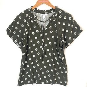 (A4c) Market‎ Spruce Floral Flutter-sleeve top, Size S, NWT